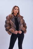 Haina din blana naturala de vulpe V model Haina din blana naturala de vulpe V model