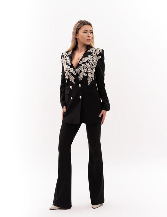 Compleu Elegant din Două Piese cu Broderie Luxury