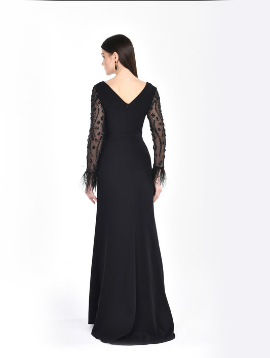 Rochie de seara cu maneci din dantela