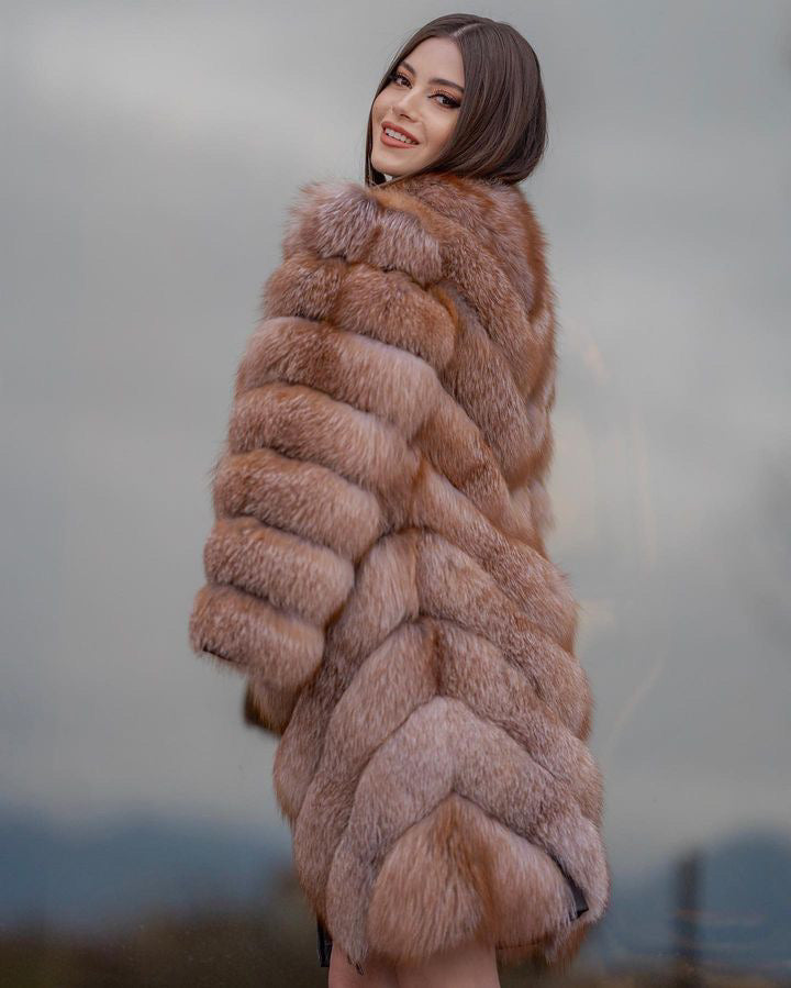 HAINĂ DIN BLANĂ NATURALĂ DE VULPE GOLD HAINĂ DIN BLANĂ NATURALĂ DE VULPE GOLD