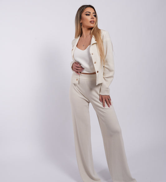 Set Modern din Două Piese în Nuanță Ivory