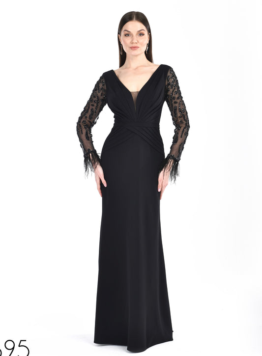 Rochie de seara cu maneci din dantela