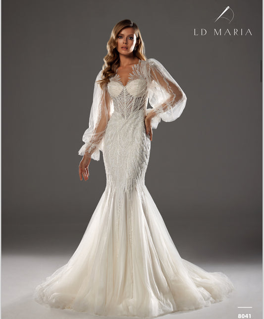 Rochie De Mireasa Cu Maneci Bufante