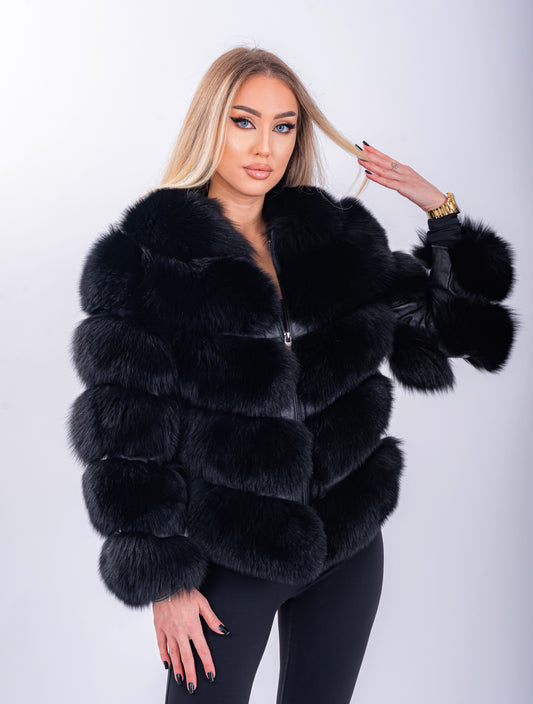 Haină din Blană Naturală de Vulpe – Model Normal