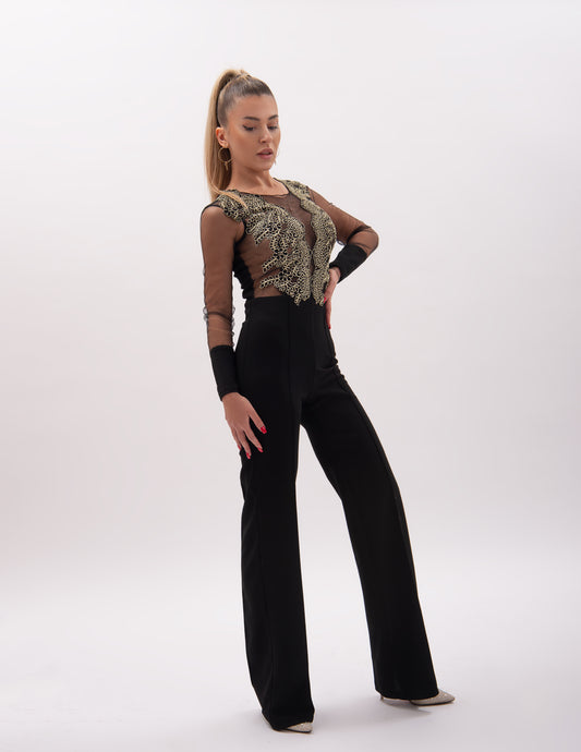 Salopeta nearga cu bust din dantela