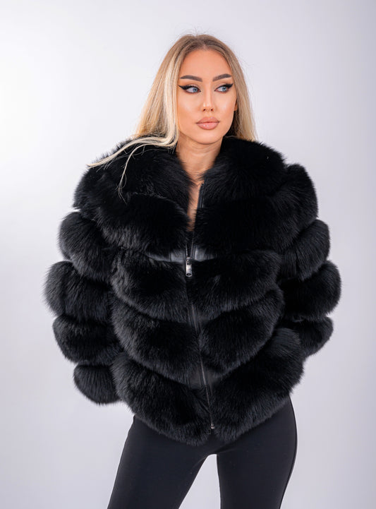 Haină din Blană Naturală de Vulpe – Model Normal