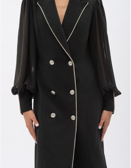 Rochie Midi Tip Sacou La Două Rânduri