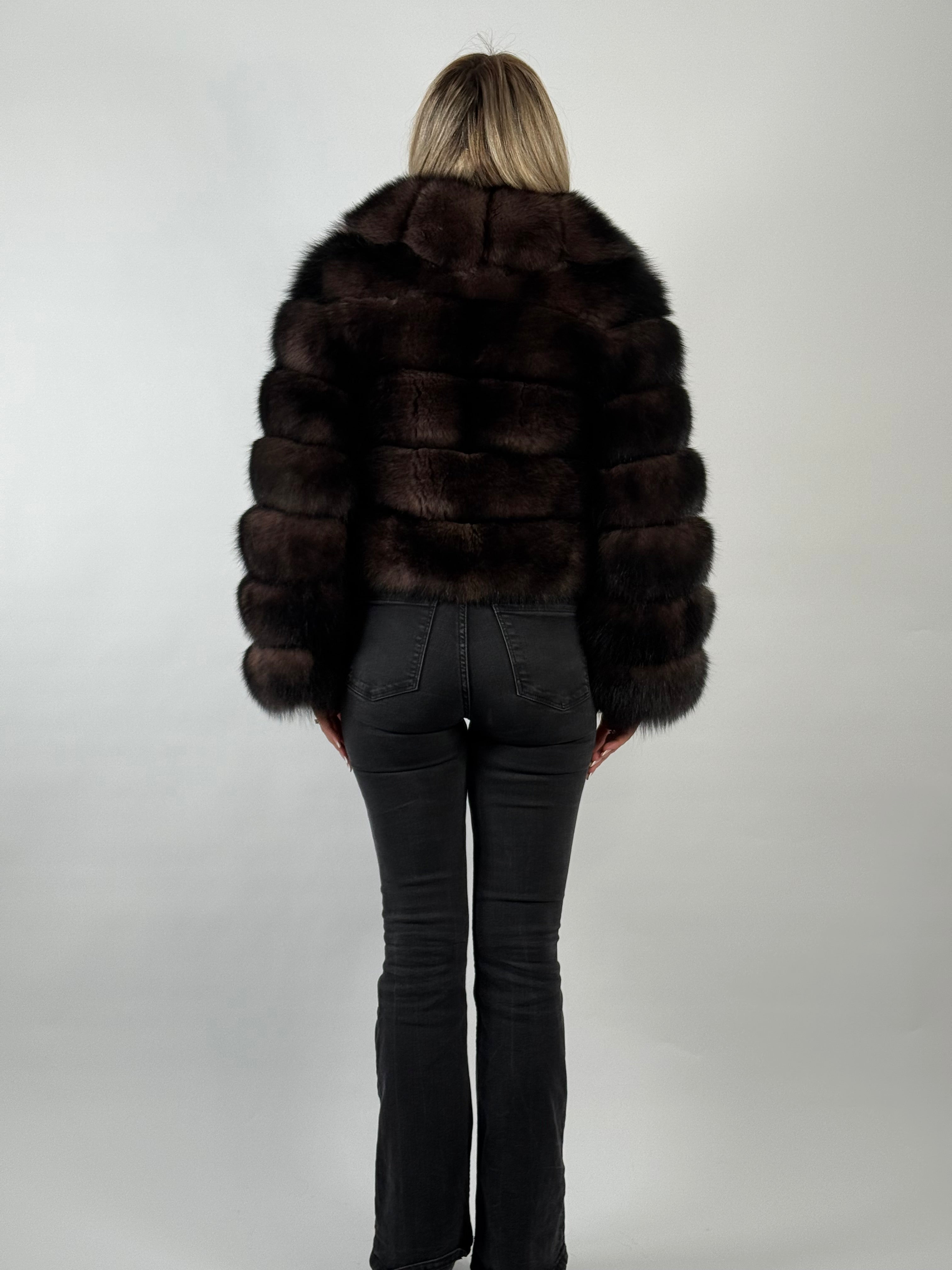 Haină din Blană Naturală de Vulpe – Gold