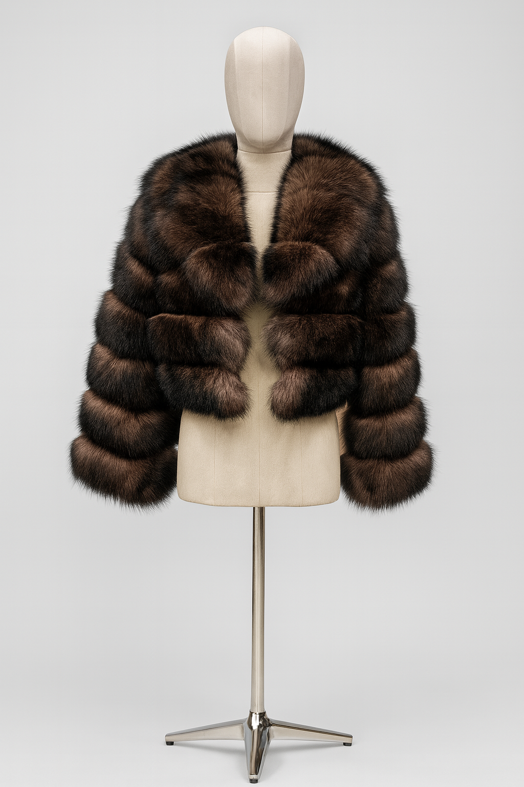 Haină din Blană Naturală de Vulpe – Gold