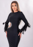 Rochie Elegantă cu Decupaj Strălucitor